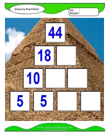 Çıkarma Pramidi Çalışma Sayfaları